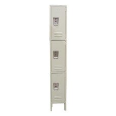 3 Tier, 1 Bank Steel Locker – Beige 13128