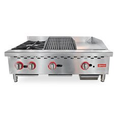 36″ Countertop Gas Combination Hot Plate, Charbroiler and Griddle Combo NG 115,000 BTU48086