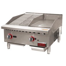 24″ Countertop Gas Combination Charbroiler and Griddle Combo- 65,000 BTU 48295