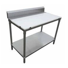 *Poly Top Work Table 30"X48"X36" With 6" Back Splash PWTS-3048BK