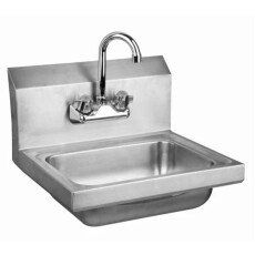17" x 15.3 x 13.5" Hand Sink Stainless Steel Wall Mount Includes faucet & drain basket HS-17F