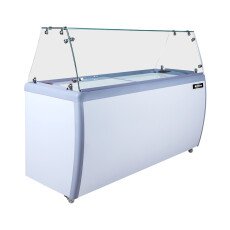 39″ 6+4 Tubs Capacity Ice Cream Dipping Freezer with Flat Sneeze Guard 48657