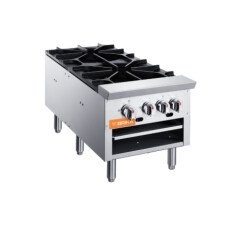 18” 160,000 BTU Double Burner Stock Pot Gas Stock Pot, NG or LP, BSP-18D