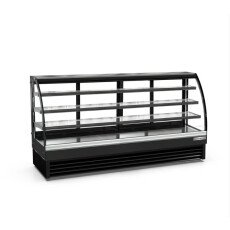 80" Curved Glass Floor Refrigerated Display Case Cooler DS80