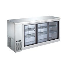 73" Sliding Glass 3 Door Stainless Steel Back Bar Cooler CBBSGDS3-72CC