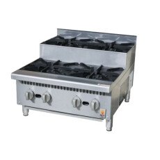 New 24" 4 Burner NG or LP Countertop Step Up Hot Plate Hot Zone 104,000 BTU HZ-HP24-S-CL