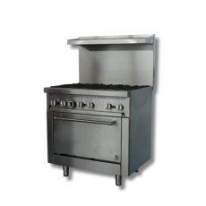 New 36" Wide 6 Burner Stove Top LPG or NG Gas Range w/ Built in Convection Oven Hot Zone HZ-CR36-CL