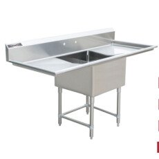 18" Corner Drain One Compartment Sink With Both Drainboards SS1818-RL