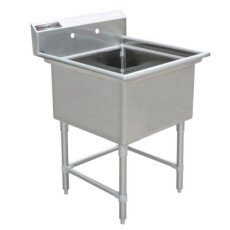 18" Corner Drain One Compartment Sink With No Drain Board SS1818-0