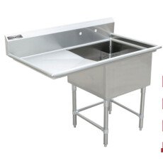 18" Corner Drain One Compartment Sink With Left Drainboard SS1818-L