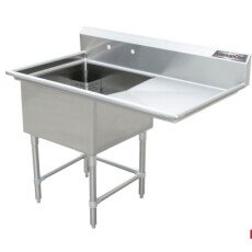 18" Corner Drain One Compartment Sink With Right Drainboard SS1818-R
