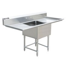 18" x 21" Corner Drain One Compartment Sink With Both Drainboards SS1821-RL