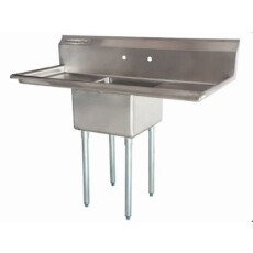 24" Corner Drain One Compartment Sink With Both Drainboards SS2424-RL