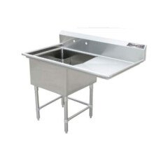 24" Corner Drain One Compartment Sink With Right Drainboard SS2424-R