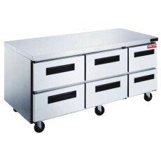 72″ Stainless Steel Undercounter Refrigerator with Drawers New Air NUR-72-6D