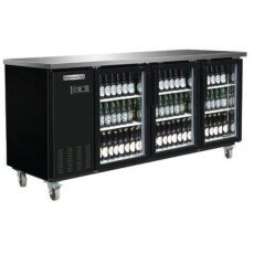 90" Commercial 2 Door Glass Back Bar Refrigerator American Chef BB2-90G