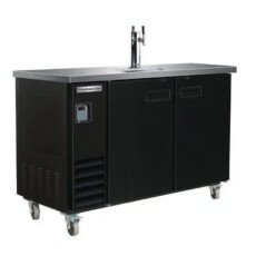 49" Double Door Beer Dispenser Refrigerator with Single Tap Tower American Chef BBDD2-49B
