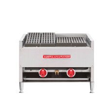 24" Gas Lava Rock Charbroiler 70,000 BTU NG/LP American Range AECB-24-NG-V
