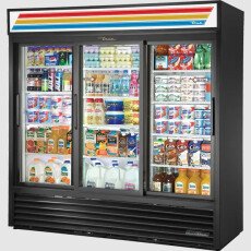 78" Glass Door Slide Door Refrigerator Merchandiser True GDM-69-HC-LD-V