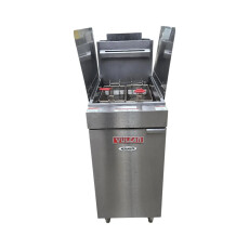 Restored Like New Vulcan LG300-1 Natural Gas Floor Fryer with Splash Guard