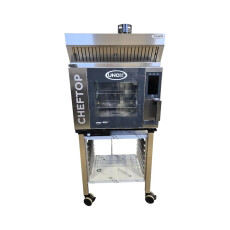 Restored Like New Unox XAVC-0511-EPRM Electric Countertop Combi Oven with XAVHC-HC11 Ventless Hood and Stand