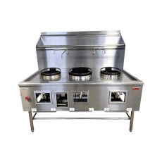 Restored Like New Omcan CE-CN-W3L1-NG Three Chamber Wok Range