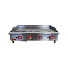 Restored Like New Omcan CE-CN-G48-TP Natural Gas Griddle - 4 Burners - Thermostatic Control - 48 Inch