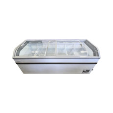 Restored Like New Coolasonic XS-700YX Curved Glass Top Display Ice Cream Freezer - 79 Inch