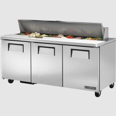 72" 3 Door Sandwich/Salad Prep Refrigerator True TSSU-72-18-HC-V