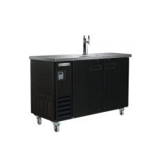 49" Double Door Beer Dispenser Refrigerator with Single Tap Tower American Chef BBDD2-49B