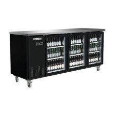 90" Commercial 2 Door Glass Back Bar Refrigerator American Chef BB3-90G