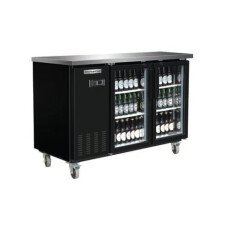 59" Commercial 2 Door Glass Back Bar Refrigerator American Chef BB2-59G