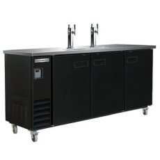 72" Triple Door Beer Dispenser Refrigerator with Double Tap Tower American Chef BBDD3-72B