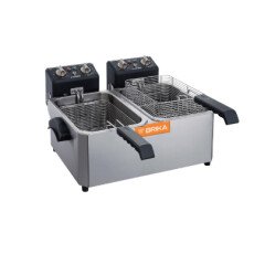 7 lb Double Basin Countertop Electric Fryer Brika BCEF-7D