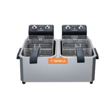 15 lb Double Basin Countertop Electric Fryer Brika BCEF-15D