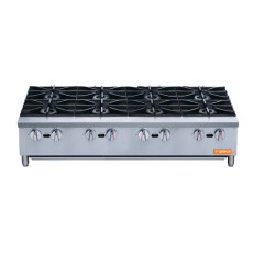 48" Wide 8 Burner Gas Hot Plates 264,000 BTU, NG or LPG, Brika BHP-48