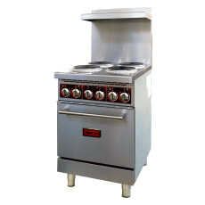 24” Commercial Electric Range with 4 Burners and Standard Oven – 208V, 13kW, 3Ph Omcan 48553