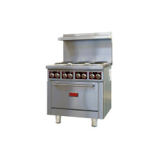 36” Commercial Electric Range with 6 Burners and Standard Oven – 208V, 17kW, 3Ph Omcan 49171