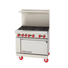 36” Heavy Duty Commercial Gas Range – 32,000 BTU Open Burners American Range AR-6-V