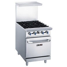 24" Wide Gas 4 Burner Range Oven NG or LP Gas Blue Lava BLR24-4B