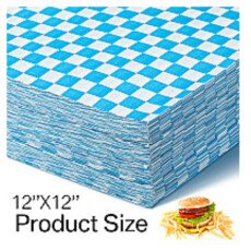 Blue Checkered Wax Sheets 12" x 12" - 1000/Case GP939