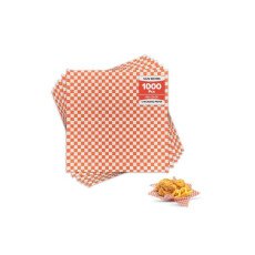 Red Checkered Wax Sheets 12" x 12" - 1000/Case GP076