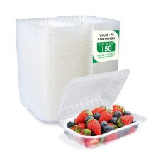 9" x 6" x 2.5" PP Hinged Container EP28, Clear - 150/Case GP275
