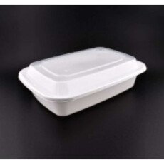 32 oz White Rectangular Container Set - 150/Case GP1050