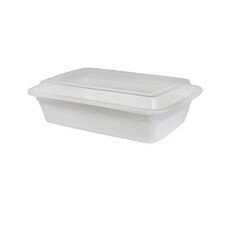 38 oz Microwavable Rectangular Container with Lid 9" x 6" - 150/Case GP190