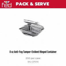 8 oz Anti-Fog Tamper-Evident Hinged Container - 200/Case GP1015