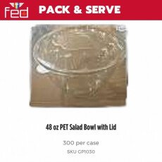 48 oz PET Salad Bowl with Lid - 300/Case GP1030