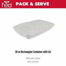 58 oz Rectangular Container with Lid - 150/Case GP1059