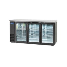 New Clearance 72" 3 Door Glass Back Bar Refrigerator Cooler Arctic Air ABB72G