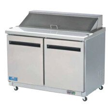 New Clearance 48" 2 Door Solid SS Sandwich Salad Prep Table Cooler Arctic Air AST48R-CL2